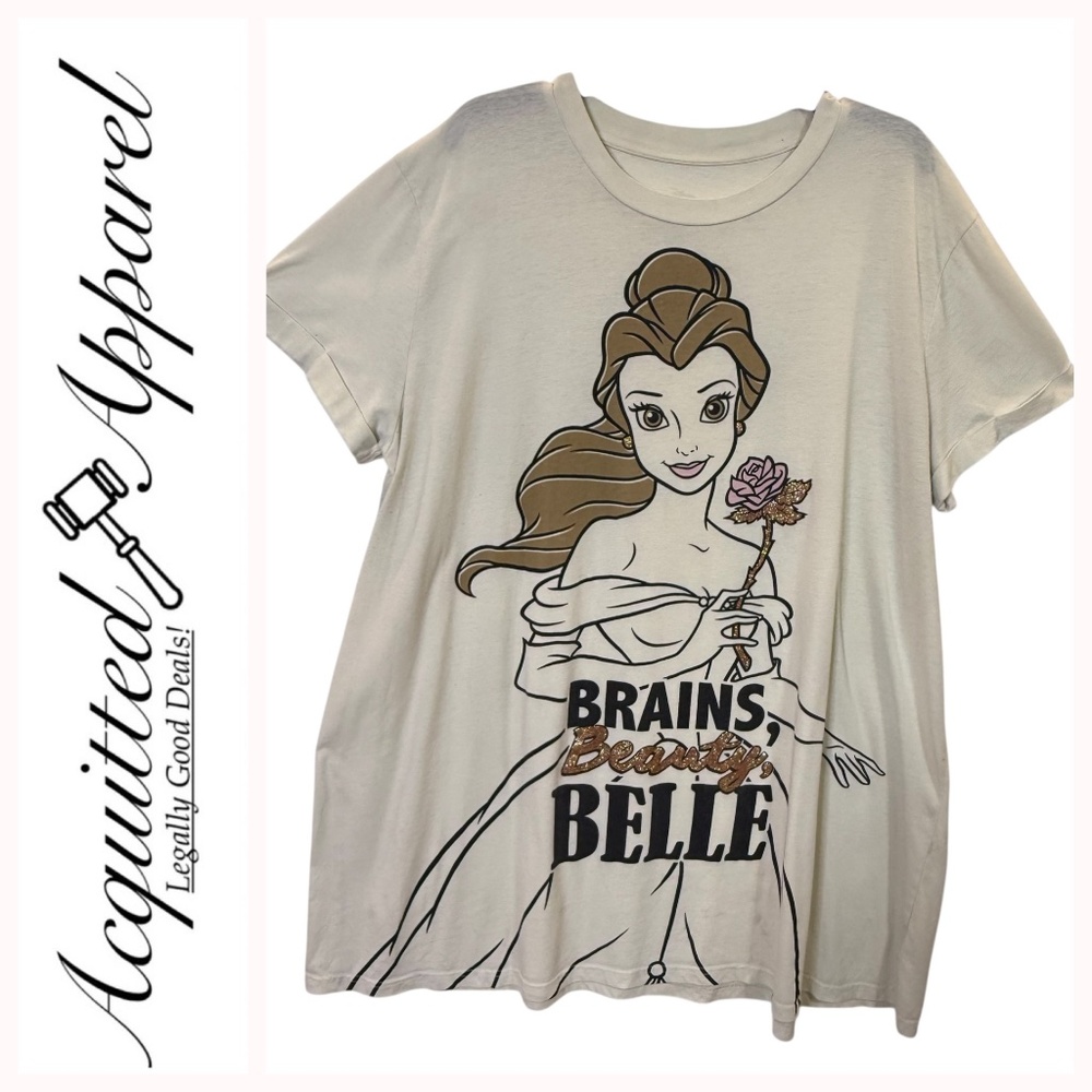 Disney Brains Beauty and Belle Glitter Sleep Shirt